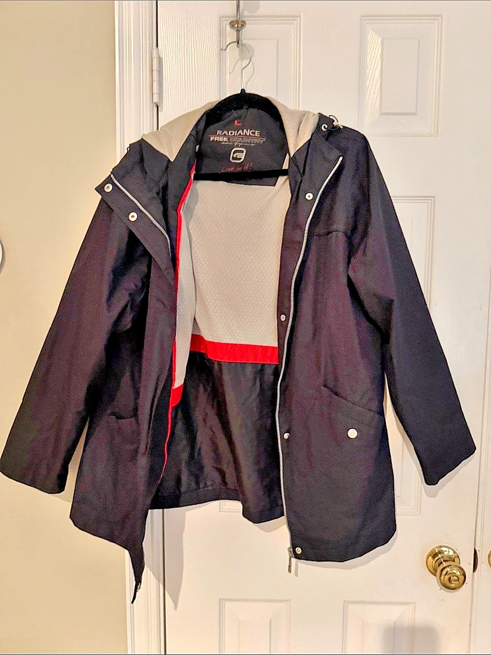Free Country Radiance Jacket Women's Black & Gray Hooded Utility Jacket
